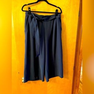 Women’s Navy Wide-Leg Tie-Waist Pants